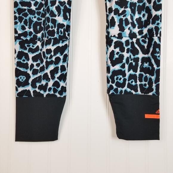 Adidas Stella McCartney Leopard Print Running Legging Blue Black Small - Picture 6 of 11